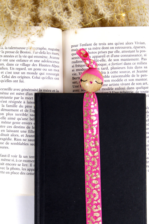 (image pour) Marque Page Elastique Graou Fushcia